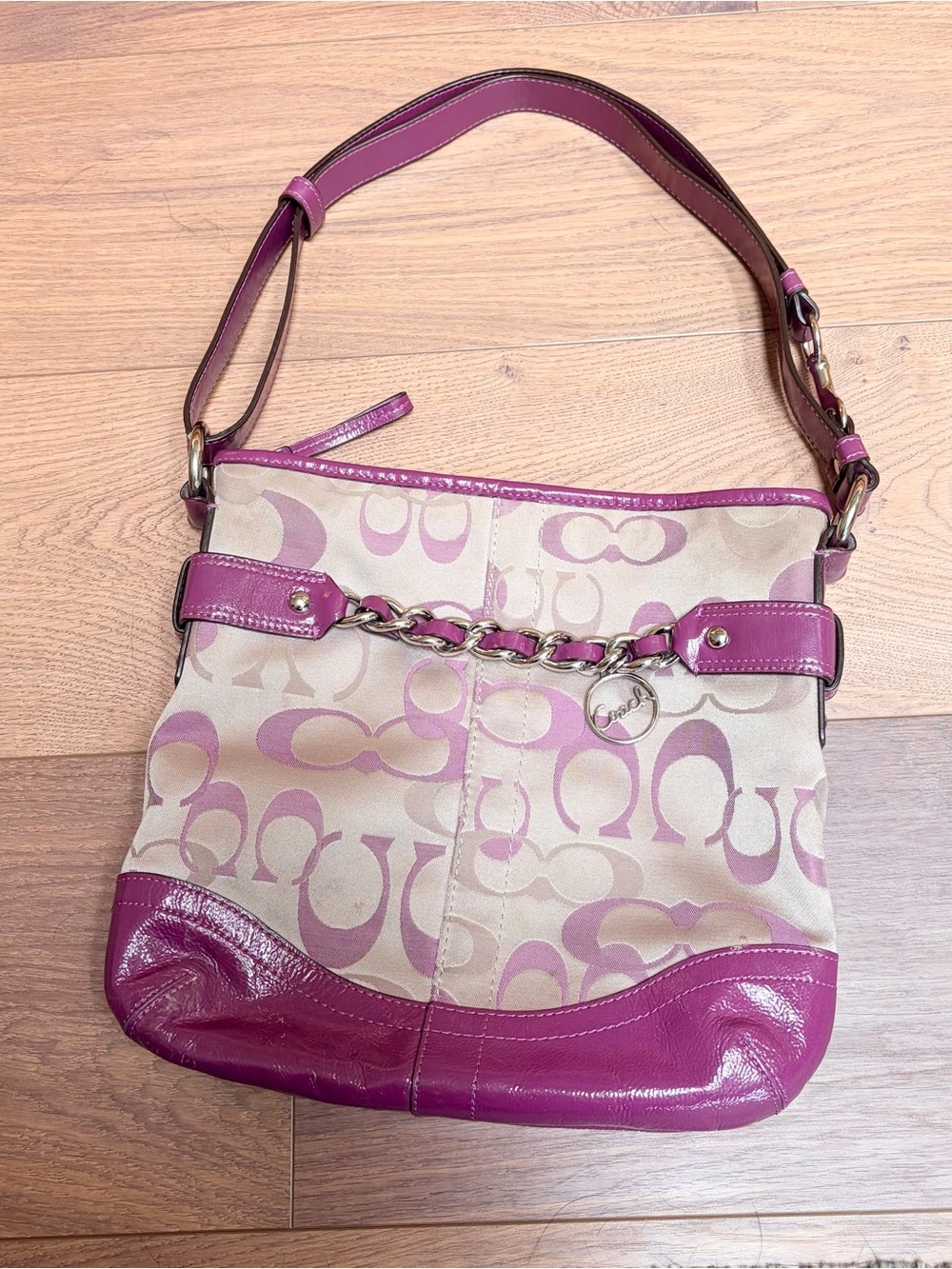 Y2K Coach Signature Shoulder Bag Pink - Picture 2 of 7